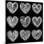 Hearts Chalkboard, Love Background and Texture-homobibens-Mounted Art Print