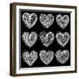 Hearts Chalkboard, Love Background and Texture-homobibens-Framed Art Print