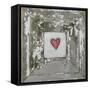 Hearts' Desire Distressed White-lovISart-Framed Stretched Canvas