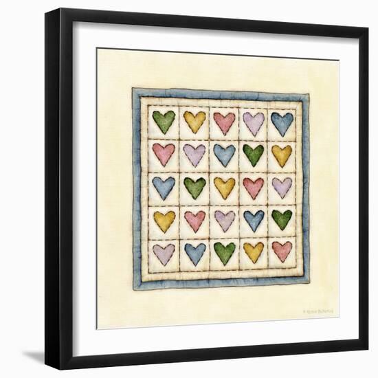 Hearts Patchwork-Robin Betterley-Framed Premium Giclee Print