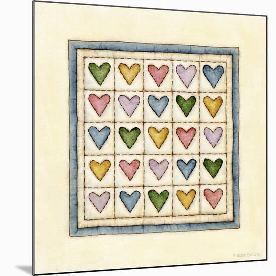 Hearts Patchwork-Robin Betterley-Mounted Giclee Print