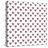 Hearts Seamless Pattern. Cute Doodle Hearts.-Bubushonok-Stretched Canvas