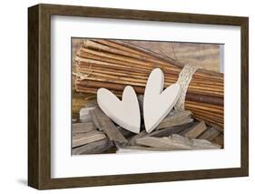 Hearts, Wood, Deko, Stilllife-Andrea Haase-Framed Photographic Print