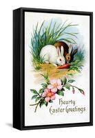 Hearty Easter Greetings Postcard-David Pollack-Framed Stretched Canvas