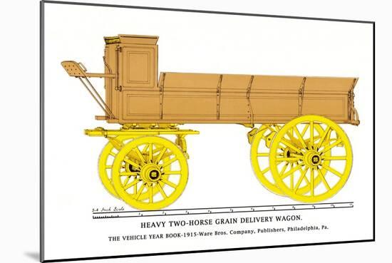 Heary Two-Horse Grain Delivery Wagon-null-Mounted Art Print