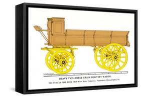 Heary Two-Horse Grain Delivery Wagon-null-Framed Stretched Canvas