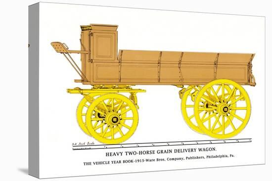 Heary Two-Horse Grain Delivery Wagon-null-Stretched Canvas