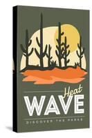 Heat Wave (Cactus) - Discover the Parks-Lantern Press-Stretched Canvas