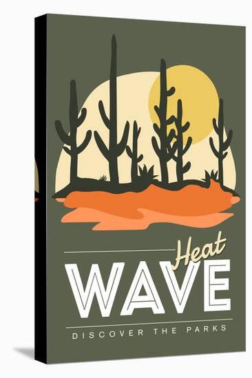 Heat Wave (Cactus) - Discover the Parks-Lantern Press-Stretched Canvas