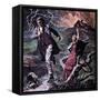 Heathcliff and Cathy, from the Novel Wuthering Heights-Robert Brook-Framed Stretched Canvas