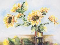 Sunflowers on Golden Vase-Heather A. French-Roussia-Art Print