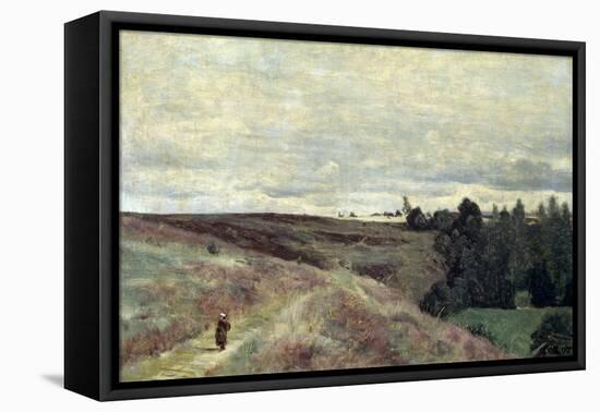 Heather Covered Hills Near Vimoutier, 1860S-Jean-Baptiste-Camille Corot-Framed Stretched Canvas