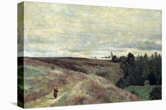 Heather Covered Hills Near Vimoutier, 1860S-Jean-Baptiste-Camille Corot-Stretched Canvas