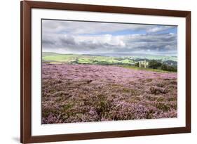 Heather Moorland and Yorkes Folly Near Pateley Bridge, Yorkshire, England, United Kingdom, Europe-Mark Sunderland-Framed Photographic Print