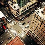 Bird's Eye View of Manhattan, Looking down at People and Yellow Taxi Cabs Going down 5Th Avenue. To-Heather Shimmin-Photographic Print