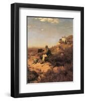 Heathland Shepherd-Eugen Bracht-Framed Art Print