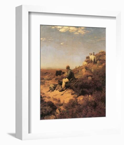 Heathland Shepherd-Eugen Bracht-Framed Art Print