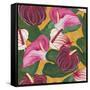 Heavenly Divine- Anthuriums-Carissa Luminess-Framed Stretched Canvas