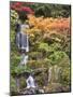 Heavenly Falls and Autumn Colors, Portland Japanese Garden, Oregon, USA-William Sutton-Mounted Photographic Print
