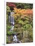 Heavenly Falls and Autumn Colors, Portland Japanese Garden, Oregon, USA-William Sutton-Framed Photographic Print