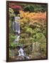 Heavenly Falls and Autumn Colors, Portland Japanese Garden, Oregon, USA-William Sutton-Framed Photographic Print