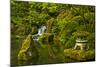 Heavenly Falls and Pagoda, Portland Japanese Garden, Oregon, Usa-Michel Hersen-Mounted Photographic Print