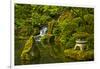 Heavenly Falls and Pagoda, Portland Japanese Garden, Oregon, Usa-Michel Hersen-Framed Photographic Print