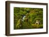 Heavenly Falls and Pagoda, Portland Japanese Garden, Oregon, Usa-Michel Hersen-Framed Photographic Print