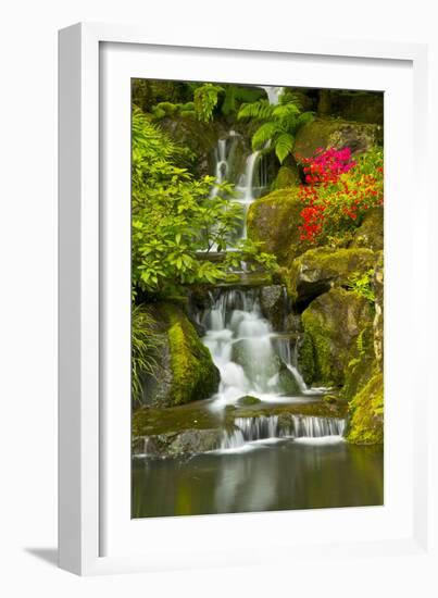 Heavenly Falls, Portland Japanese Garden, Oregon, Usa-Michel Hersen-Framed Photographic Print