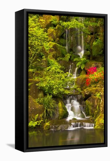 Heavenly Falls, Portland Japanese Garden, Oregon, Usa-Michel Hersen-Framed Stretched Canvas