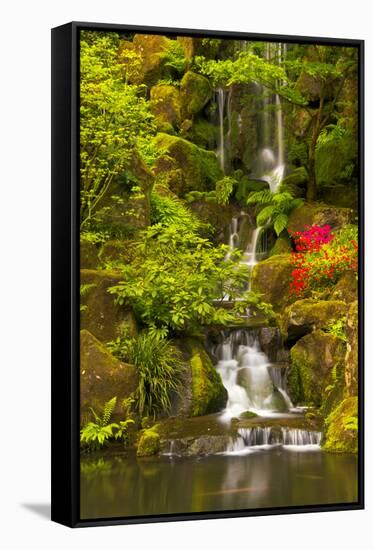 Heavenly Falls, Portland Japanese Garden, Oregon, Usa-Michel Hersen-Framed Stretched Canvas