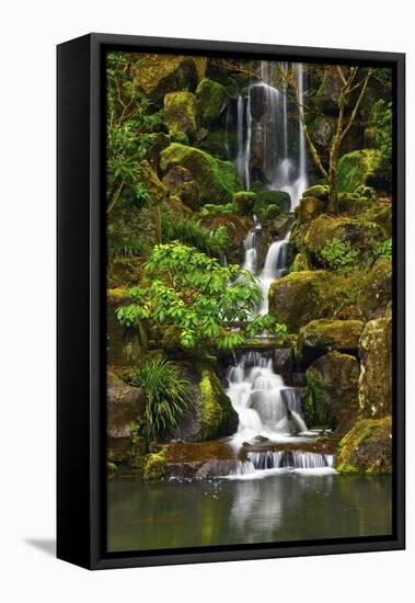 Heavenly Falls, Portland Japanese Garden, Portland, Oregon, Usa-Michel Hersen-Framed Stretched Canvas