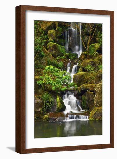 Heavenly Falls, Portland Japanese Garden, Portland, Oregon, Usa-Michel Hersen-Framed Photographic Print