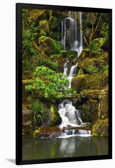 Heavenly Falls, Portland Japanese Garden, Portland, Oregon, Usa-Michel Hersen-Framed Photographic Print