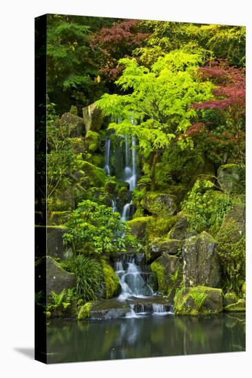 Heavenly Falls, Portland Japanese Garden, Portland, Oregon, USA-Michel Hersen-Stretched Canvas