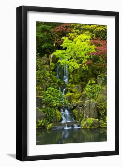 Heavenly Falls, Portland Japanese Garden, Portland, Oregon, USA-Michel Hersen-Framed Photographic Print