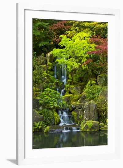 Heavenly Falls, Portland Japanese Garden, Portland, Oregon, USA-Michel Hersen-Framed Photographic Print