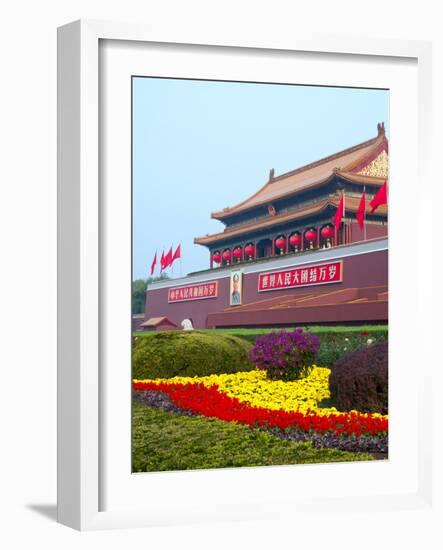 Heavenly Gate Entrance to Forbidden City During National Day Festival, Beijing, China, Asia-Kimberly Walker-Framed Photographic Print