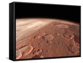 Heavily Cratered Highlands on the Surface of Mars-Stocktrek Images-Framed Stretched Canvas