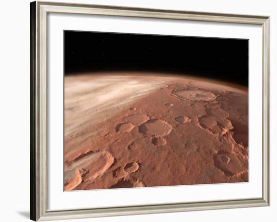 Heavily Cratered Highlands on the Surface of Mars-Stocktrek Images-Framed Photographic Print