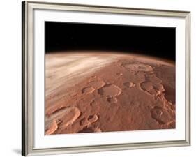 Heavily Cratered Highlands on the Surface of Mars-Stocktrek Images-Framed Photographic Print