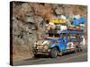 Heavily Loaded Jeepney, a Typical Local Bus, on Kennon Road, Rosario-Baguio, Luzon, Philippines-null-Stretched Canvas