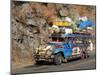 Heavily Loaded Jeepney, a Typical Local Bus, on Kennon Road, Rosario-Baguio, Luzon, Philippines-null-Mounted Photographic Print