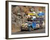 Heavily Loaded Jeepney, a Typical Local Bus, on Kennon Road, Rosario-Baguio, Luzon, Philippines-null-Framed Photographic Print