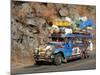 Heavily Loaded Jeepney, a Typical Local Bus, on Kennon Road, Rosario-Baguio, Luzon, Philippines-null-Mounted Photographic Print