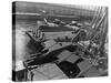 Heavy Bombers on Barges Awaiting Loading onto Cargo Vessel in New York Harbor for Shipment-Edward L.-Stretched Canvas