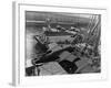 Heavy Bombers on Barges Awaiting Loading onto Cargo Vessel in New York Harbor for Shipment-Edward L.-Framed Photographic Print