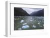 Heavy ice near face of South Sawyer Glacier, misty conditions, mountain backdrop, Tracy Arm Fjord, -Eleanor Scriven-Framed Photographic Print