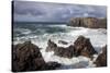 Heavy Seas Pounding the Rocky Coastline at Dalbeg-Lee Frost-Stretched Canvas