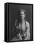 Heavy Shield Native American Indian Curtis Photograph-Lantern Press-Framed Stretched Canvas